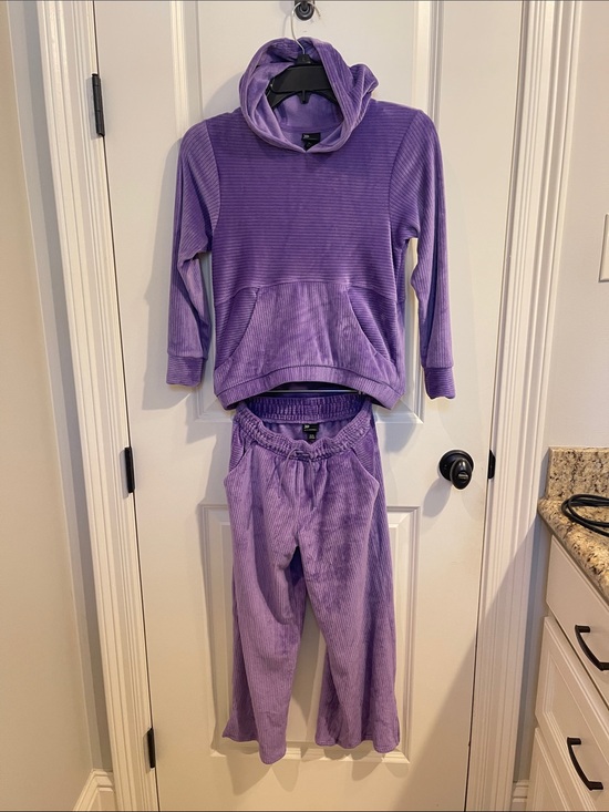 All in Motion Target Other - All in Motion-Target Purple Ribbed Velour Hoodie & Wide Leg Jogging Pants